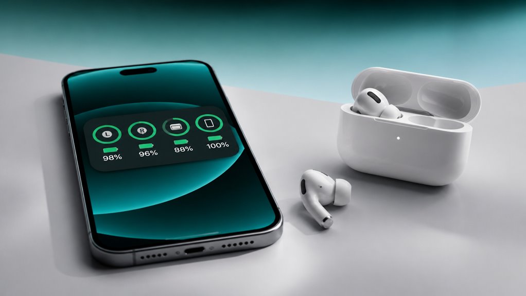 szczegóły stanu baterii AirPods przez aplikacje