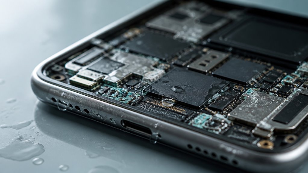 ukryta wilgoć przyspiesza korozję wewnątrz iPhone'a