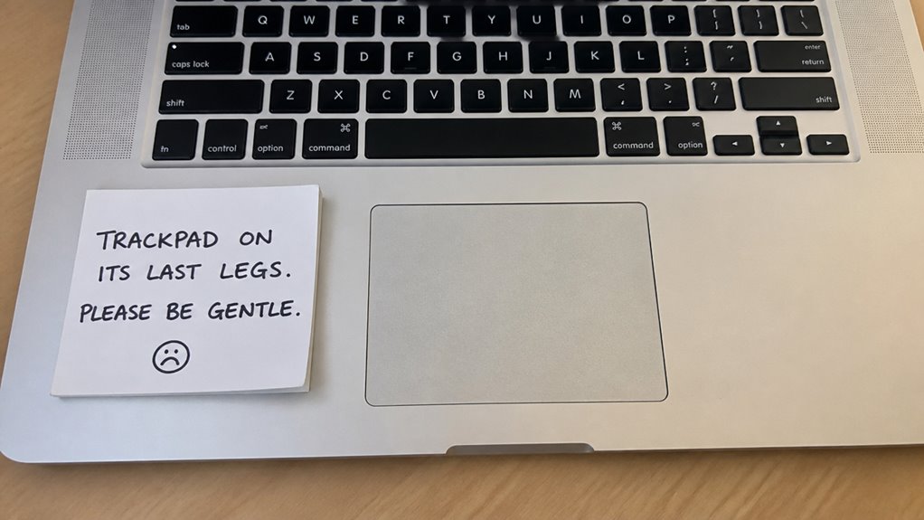 klejące, niestabilne, dotykowe awarie trackpada MacBooka